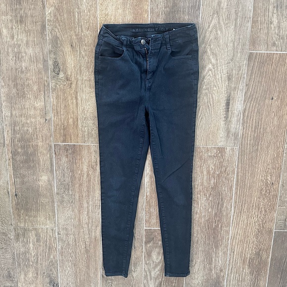 American Eagle Outfitters Black High Rise Super Stretch Jegging Size 4 #3272 - Picture 1 of 8